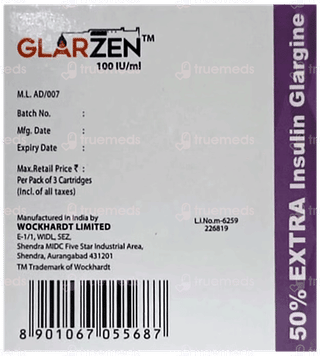 Glarzen New 100iu Cartridges 3ml Pack Of 3 Injections